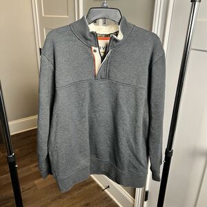 Orvis 1/4 Zip Pullover Sweatshirt Cotton Blend Long Sleeve Blue Men Large